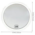 15x Magnification Suction Cup Mirror for Precision Makeup and Pore Care