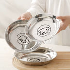 Cartoon Round Stainless Steel Kids Dinner Plate – 304 Steel