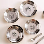 Cartoon Round Stainless Steel Kids Dinner Plate – 304 Steel