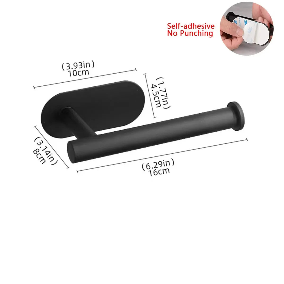Black Gold Wall-Mounted Toilet Paper Holder with Phone & Towel Shelf Bathroom Rack