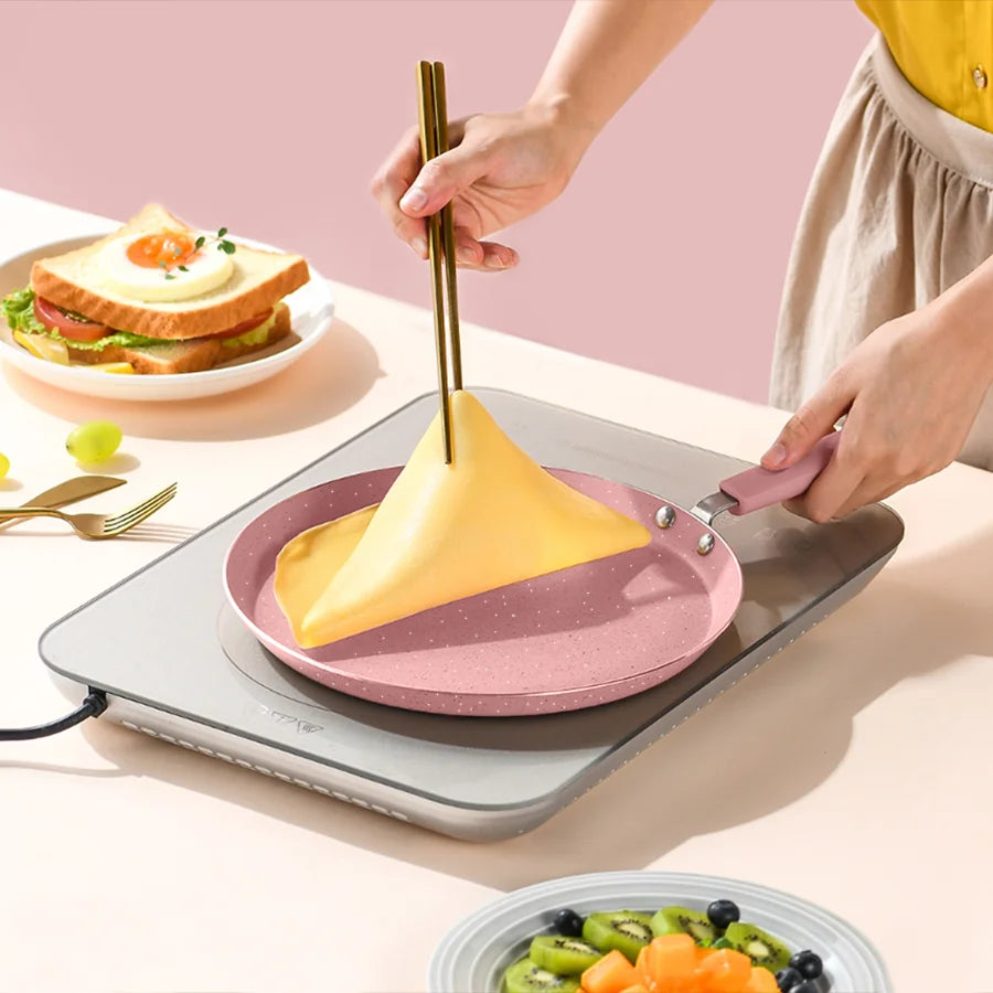 Eco-Friendly Non-Stick Pink Omelet Pan – S/M/L Kitchen Frying Pan