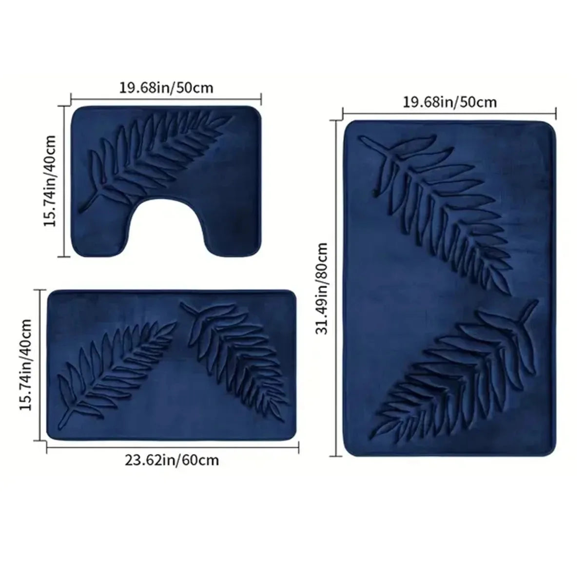 3 Piece Memory Foam Bathroom Mat Set – Ultra Soft & Non-Slip