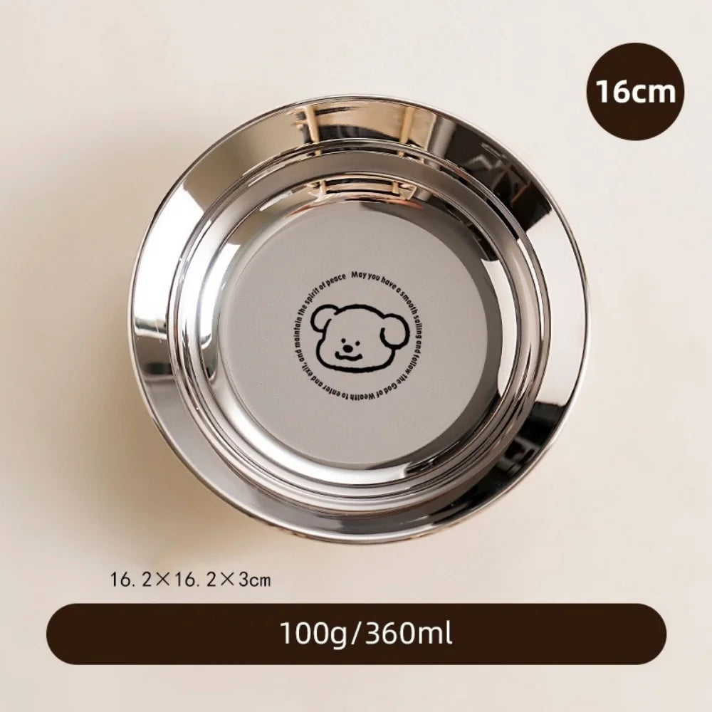 Cartoon Round Stainless Steel Kids Dinner Plate – 304 Steel