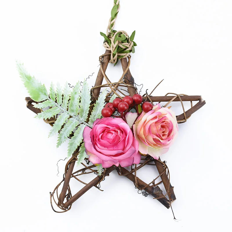Rattan Pentagram Hanging Vine Flower Decor