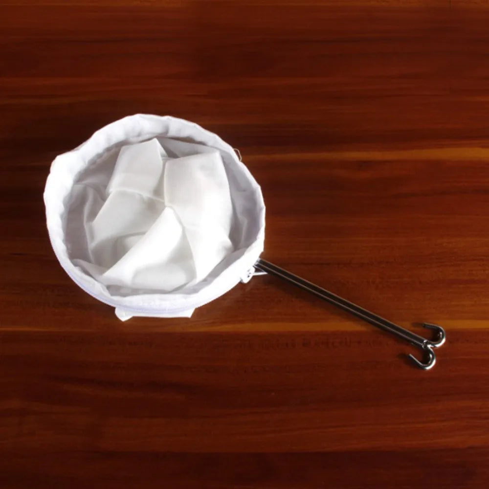 Reusable Mesh Filter Bag with Stainless Steel Handle – Multi-Purpose Kitchen Strainer