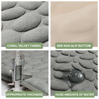 Cobblestone Embossed Memory Foam Bath Mat Non-Slip Absorbent Washable Bathroom Rug 40x60/50x80cm
