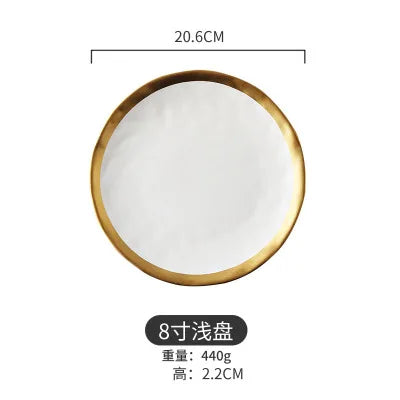 Oval & Round Ceramic Plate – Glossy Glaze Solid Color Dinnerware Set
