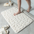 Cobblestone Embossed Memory Foam Bath Mat Non-Slip Absorbent Washable Bathroom Rug 40x60/50x80cm