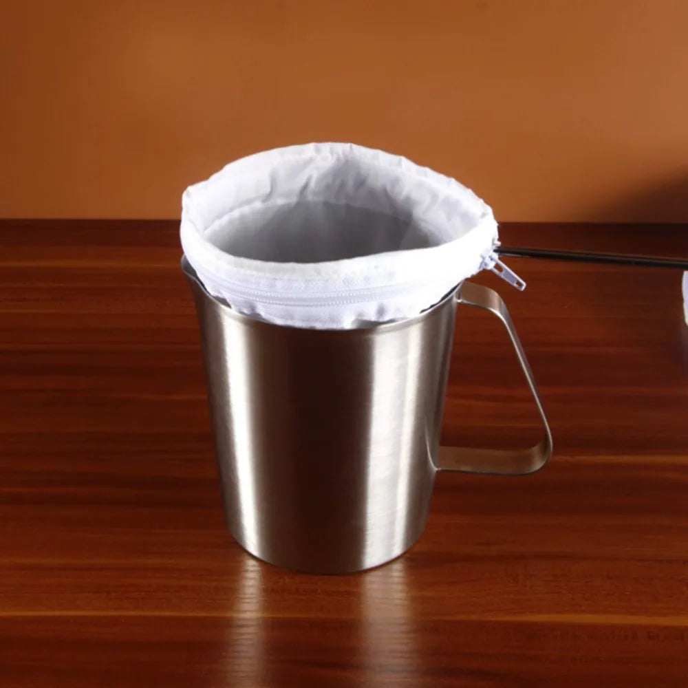 Reusable Mesh Filter Bag with Stainless Steel Handle – Multi-Purpose Kitchen Strainer