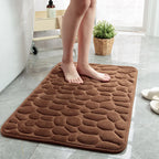 Cobblestone Embossed Memory Foam Bath Mat Non-Slip Absorbent Washable Bathroom Rug 40x60/50x80cm