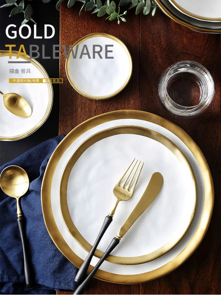 Oval & Round Ceramic Plate – Glossy Glaze Solid Color Dinnerware Set