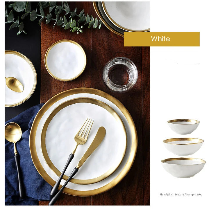 Oval & Round Ceramic Plate – Glossy Glaze Solid Color Dinnerware Set