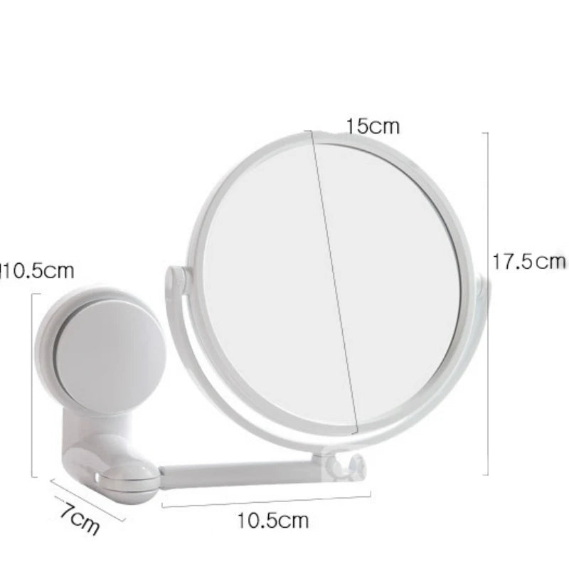 360-Degree Rotating HD Makeup and Shaving Mirror for Precision Grooming