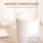 Wooden High Foot Trash Can Bathroom & Kitchen Waste Bin with Press Cover Living Room Garbage Container