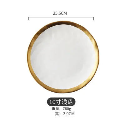 Oval & Round Ceramic Plate – Glossy Glaze Solid Color Dinnerware Set