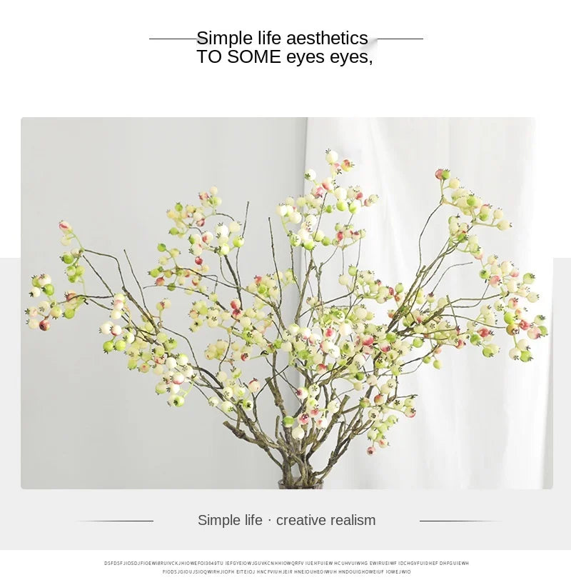 72cm Artificial American Cranberry Berry Foam Branch