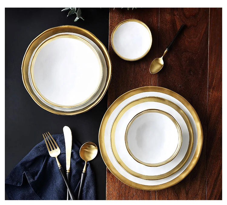 Oval & Round Ceramic Plate – Glossy Glaze Solid Color Dinnerware Set