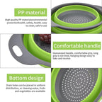 2PCS Silicone Folding Drain Basket – Square & Round Kitchen Strainer