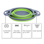 2PCS Silicone Folding Drain Basket – Square & Round Kitchen Strainer
