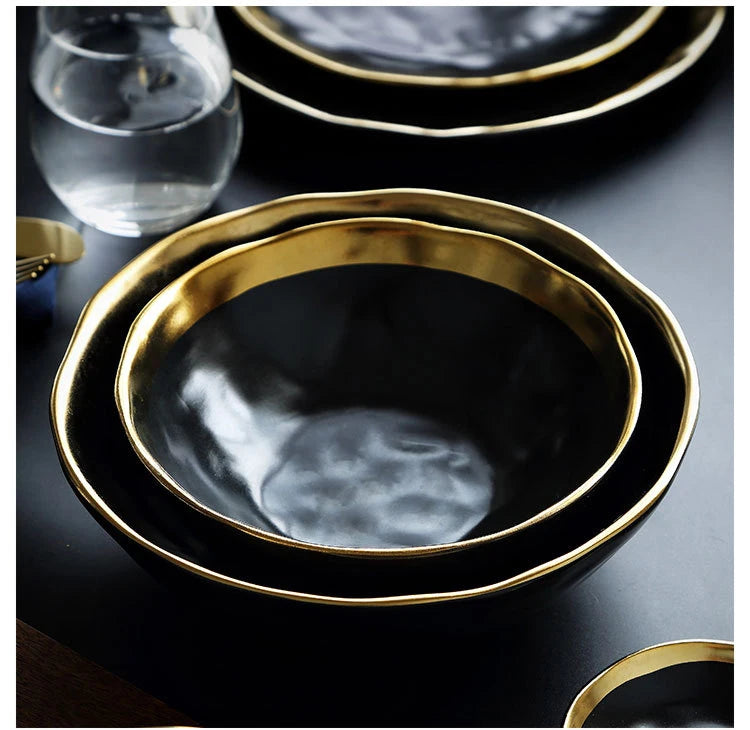 Oval & Round Ceramic Plate – Glossy Glaze Solid Color Dinnerware Set