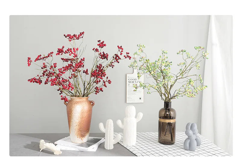 72cm Artificial American Cranberry Berry Foam Branch