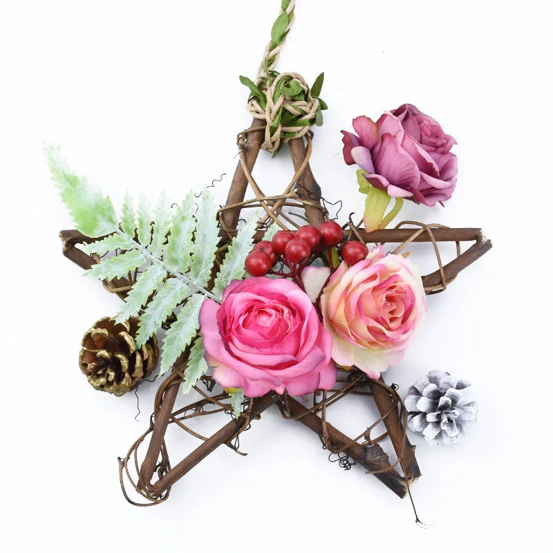 Rattan Pentagram Hanging Vine Flower Decor