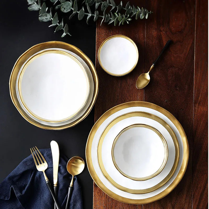 Oval & Round Ceramic Plate – Glossy Glaze Solid Color Dinnerware Set