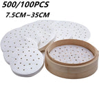Eco-Friendly Silicone & Parchment Steamer Paper – Non-Stick Round