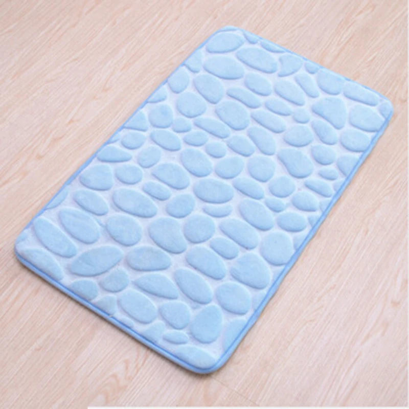 Cobblestone Embossed Memory Foam Bath Mat Non-Slip Absorbent Washable Bathroom Rug 40x60/50x80cm
