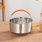 Stainless Steel & Silicone Steamer Basket – Multi-Purpose for Vegetables, Eggs & Pressure Cookers