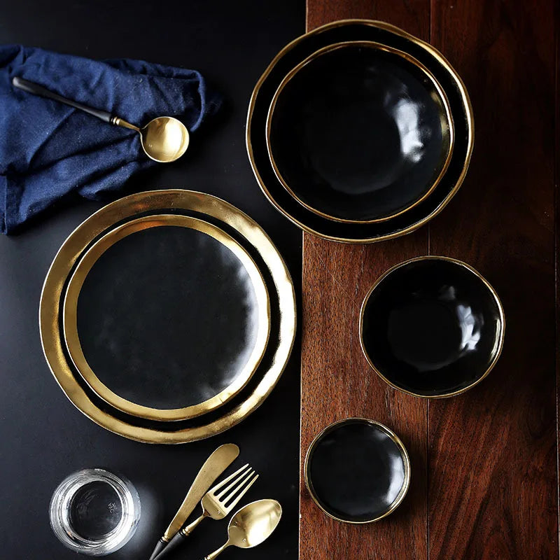 Oval & Round Ceramic Plate – Glossy Glaze Solid Color Dinnerware Set