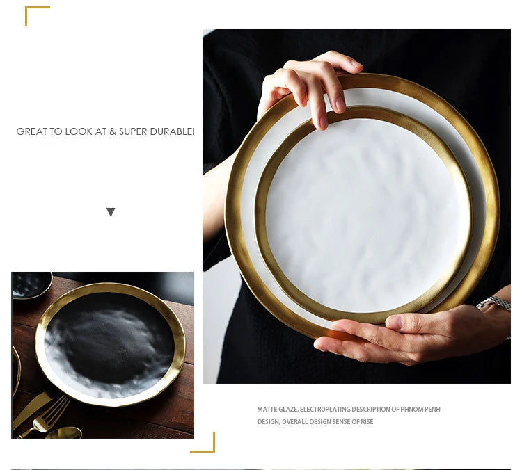 Oval & Round Ceramic Plate – Glossy Glaze Solid Color Dinnerware Set