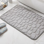 Cobblestone Embossed Memory Foam Bath Mat Non-Slip Absorbent Washable Bathroom Rug 40x60/50x80cm