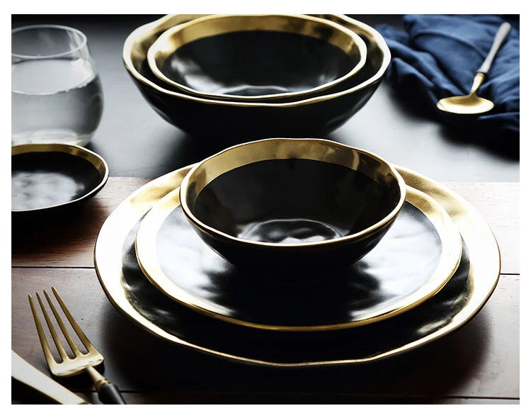Oval & Round Ceramic Plate – Glossy Glaze Solid Color Dinnerware Set