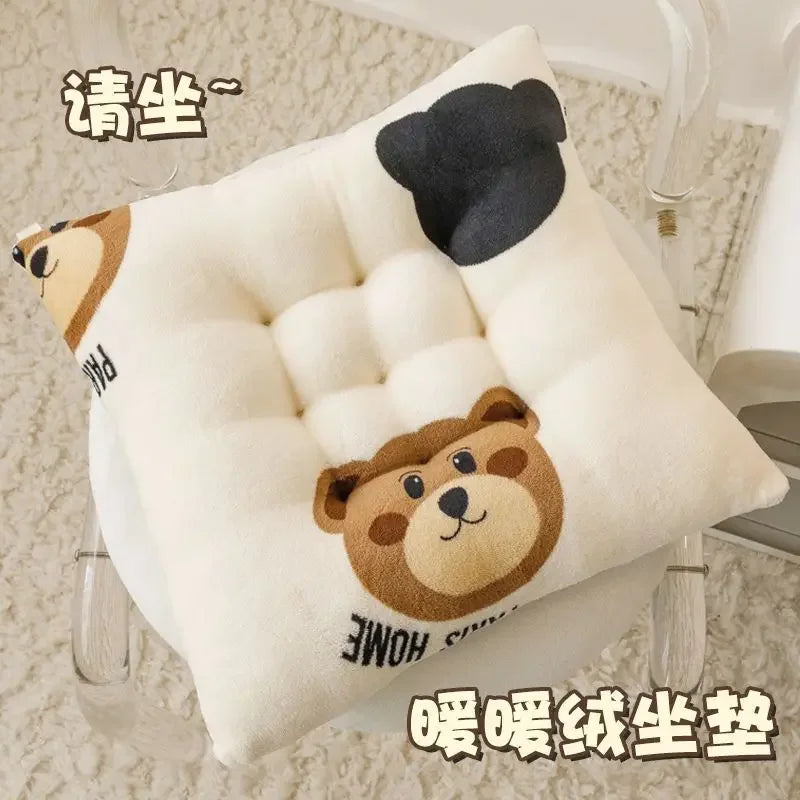 Rectangular Cartoon Velvet Seat Cushion – Memory Foam Comfort Pad