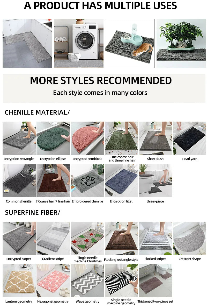 Striped microfiber bathroom carpet set 2-piece,waterproof,non-slip and quick drying,machine washable,TPR backing, medium velvet