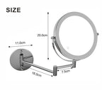 8 Inch Wall Mounted Makeup Mirror with USB Charging and 10X Magnification