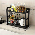 Tiered Metal Countertop Shelf – Multipurpose Reusable Storage Organizer