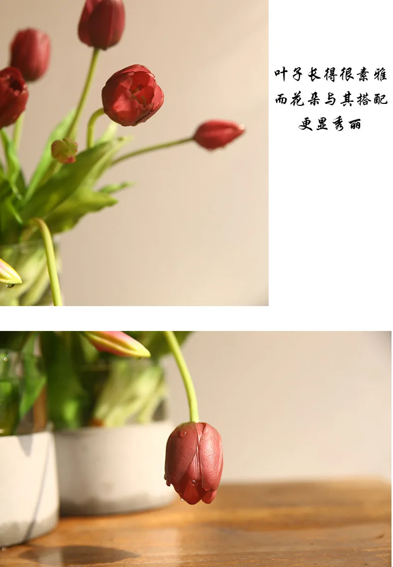 40cm Five-Headed Artificial Tulip Bouquet – Nordic Style