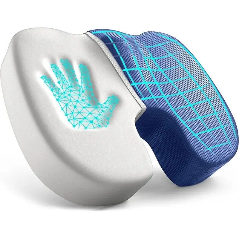 Ergonomic Memory Foam Seat Cushion Patchwork Removable Washable