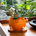 Cute Cartoon Orange Smiling Face Flower Pot