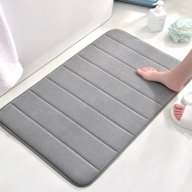 Memory Cotton Bathroom Mat 50x80cm Anti-Slip Absorbent Quick-Dry Soft Toilet Rug
