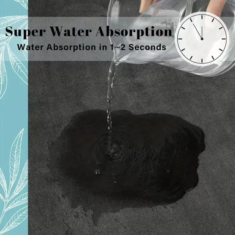 Super Absorbent Coral Fleece Bathroom Mat – Non-Slip, Quick-Dry, Soft and Comfortable Floor Mat for Bathroom and Door