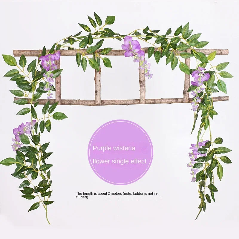 Artificial Wisteria Rattan Strings Indoor & Outdoor Bridal Shower Decor