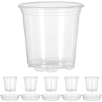 5PCS Transparent Hydroponic Plant Pots with Saucers