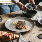 Japanese Irregular Ceramic Plate – Solid Color Dinnerware for Home Use