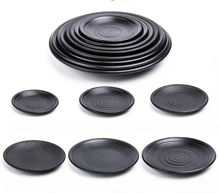 CERAMICS Round Plastic Plate – Solid Color Durable Tableware