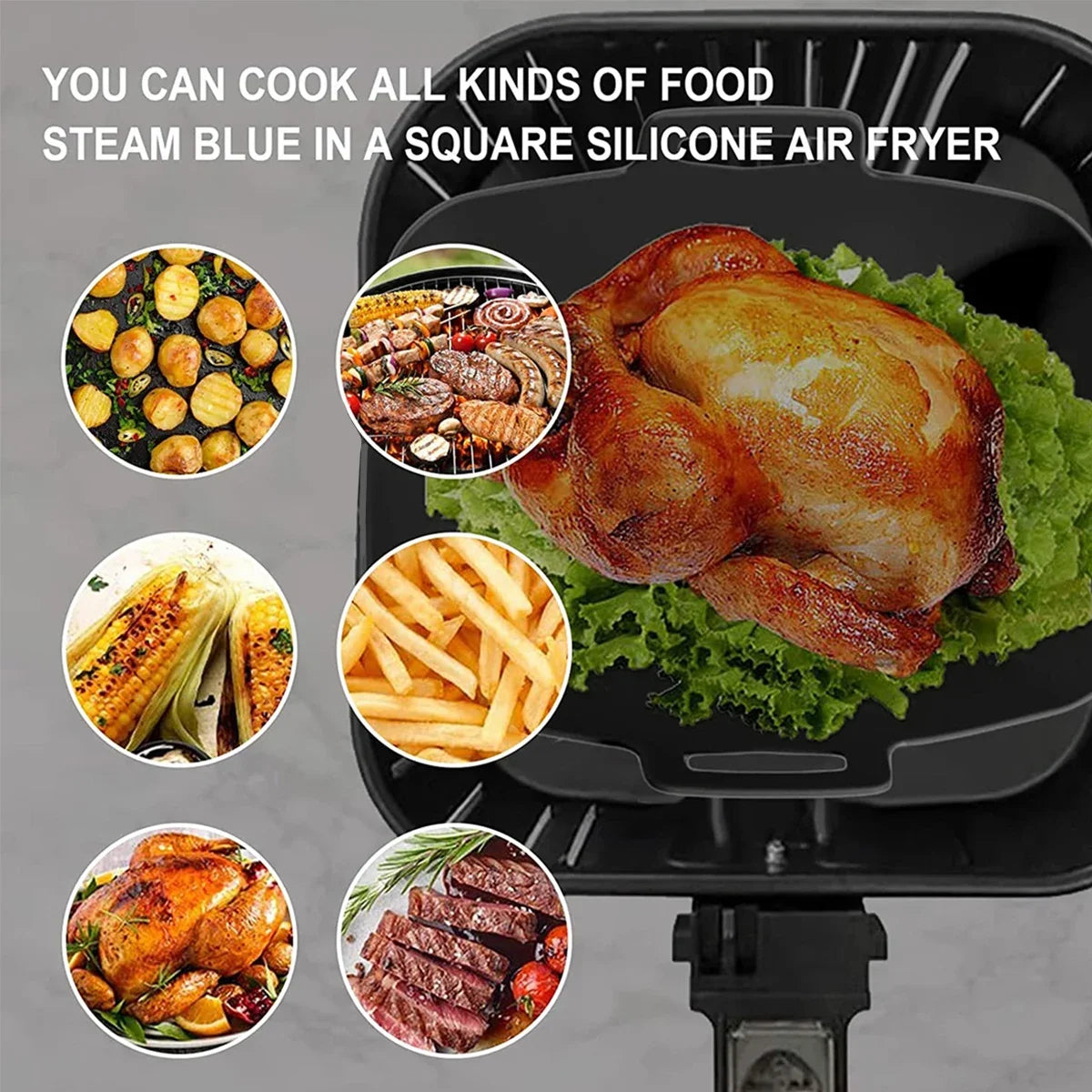 Eco-Friendly Air Fryer Silicone Liner – Reusable & Heat-Resistant