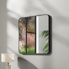 Modern Square Wall Mirror with Aluminum Alloy Frame Bathroom Decoration