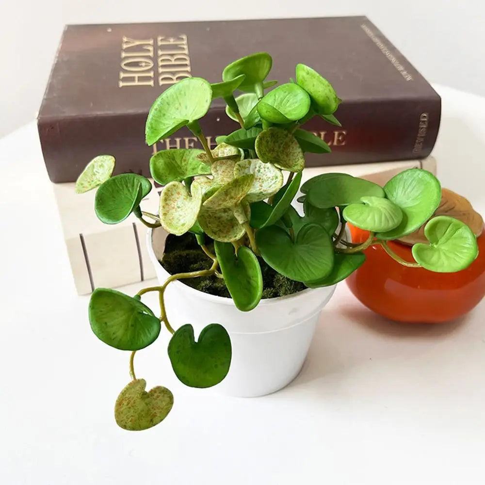 Artificial Mini Copper Coin Grass Plant for Decor